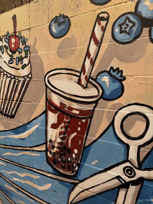 street art of boba found in Berkeley