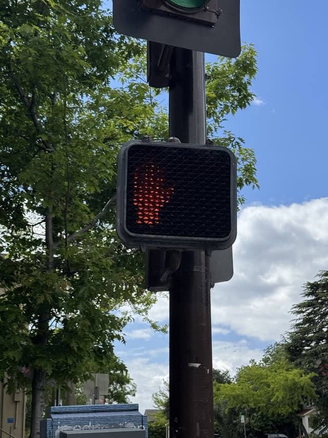 a Berkeley pedestrian stop light