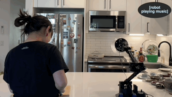 ELEGNT expressive lamp robot dancing with user